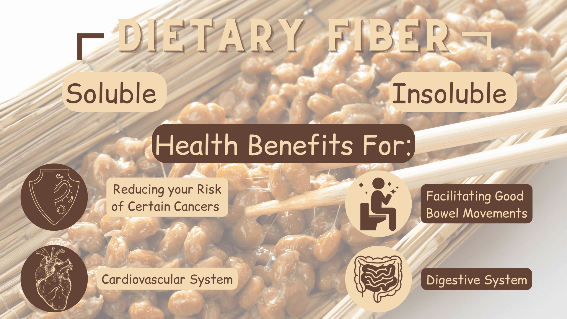 Dietary Fiber:  Both Soluble & Insoluble Found in Natto