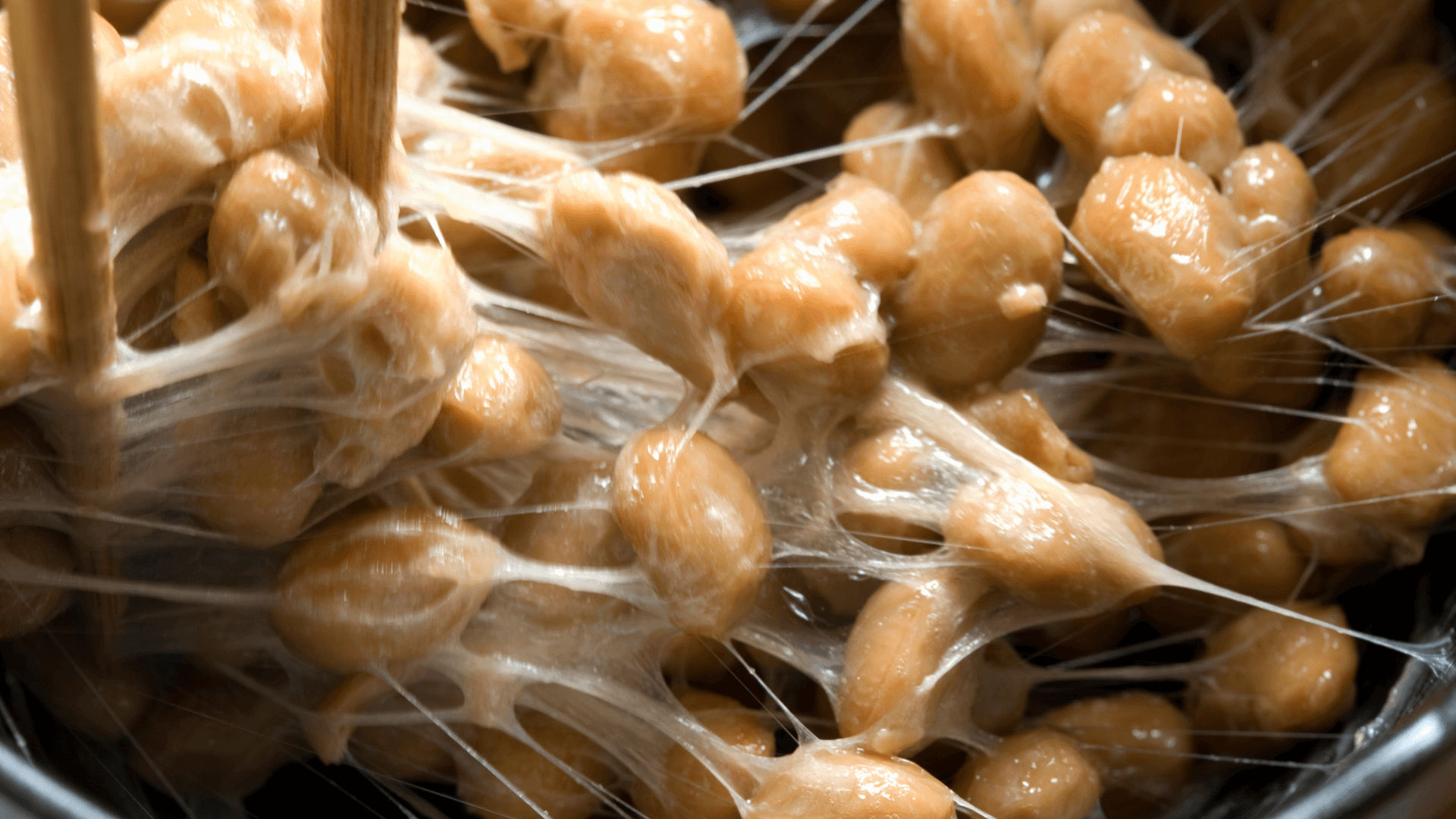 The Stringiness and Stickiness of Japanese Fermented Soy Beans Stringy and Sticky Japanese Fermented Soy Beans