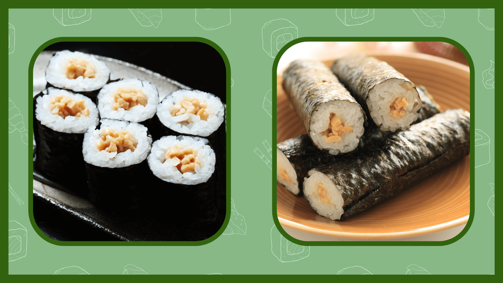 Natto Dish with Rice - Combination Two - Natto Sushi Rolls