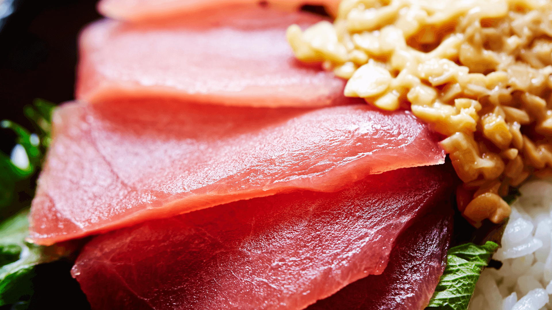 Raw Tuna Bowl with Japanese Fermented Soy Beans With Raw Tuna and Rice